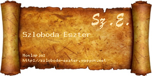 Szloboda Eszter névjegykártya